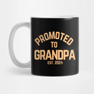 Promoted To Grandpa Est 2024 Funny New Grandpa Fathers Day Gift Mug